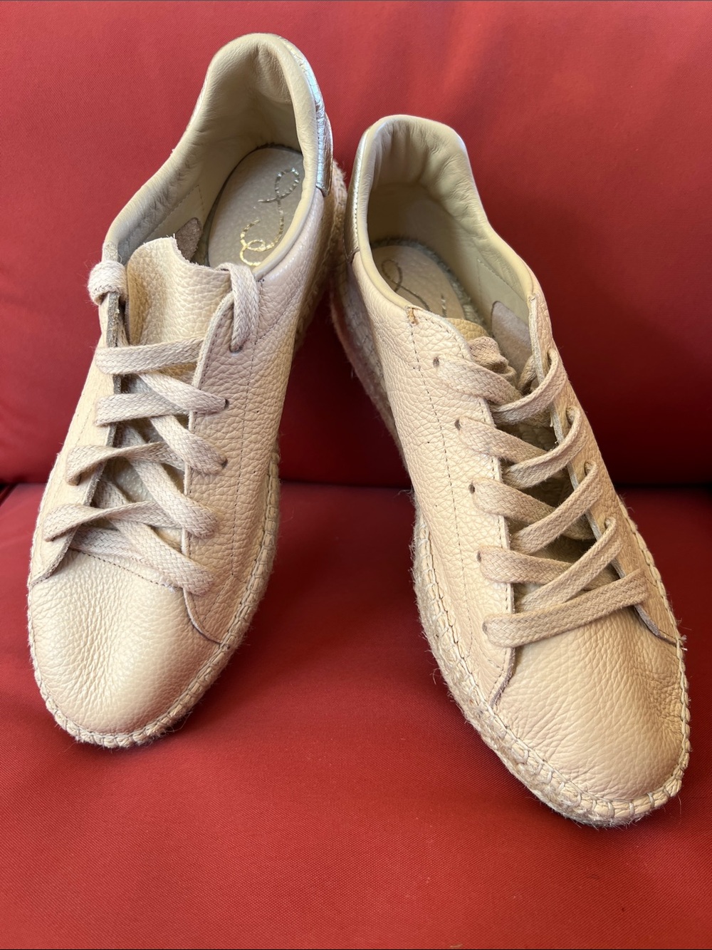 Sam Edelman Women's Lace-Up Espadrille Sneakers in Blush Beige